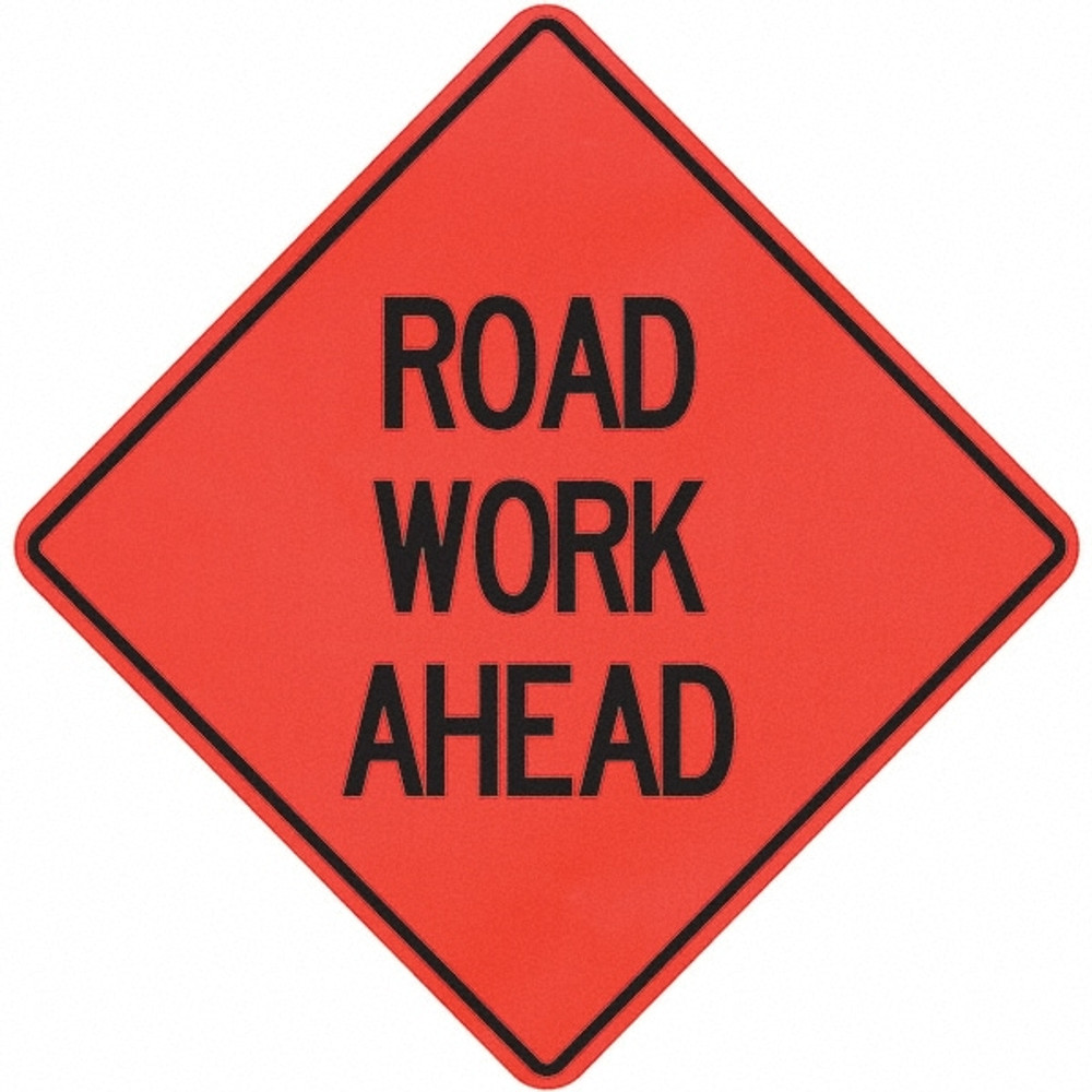 PRO-SAFE 07-800-3007-L Traffic Control Sign: Triangle, "Road Work Ahead"