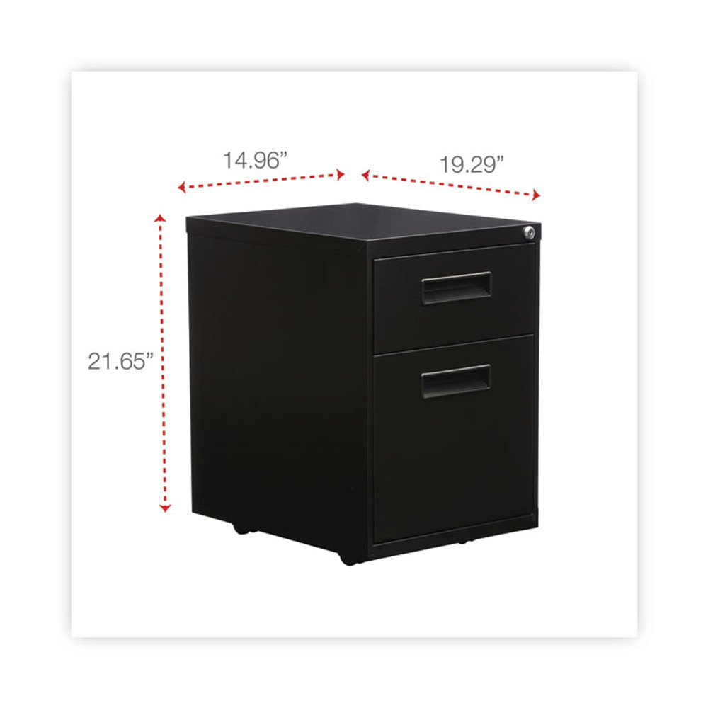 ALERA PABFBL File Pedestal, Left or Right, 2-Drawers: Box/File, Legal/Letter, Black, 14.96" x 19.29" x 21.65"