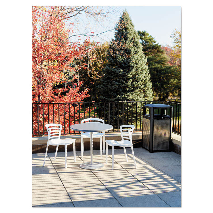 SAFCO PRODUCTS 9934BL Evos Series Steel Waste Container, 38 gal., Steel, Black