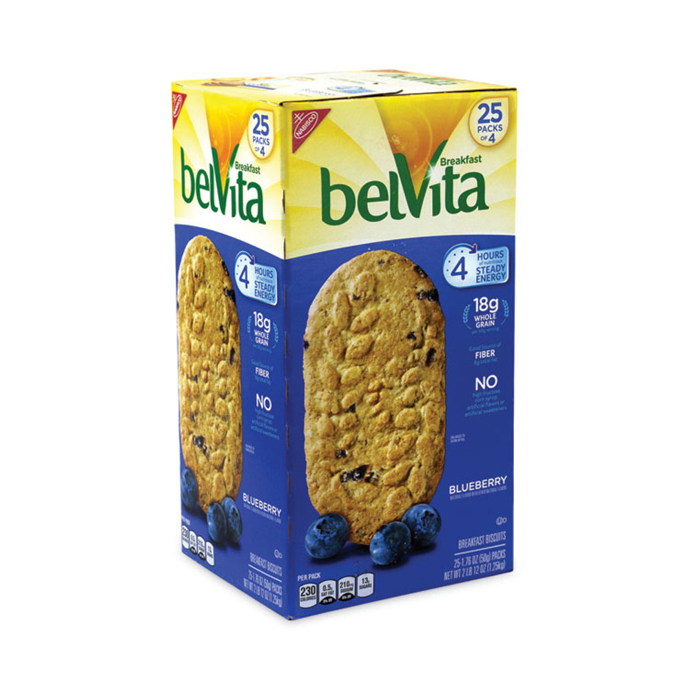 NABISCO FOOD GROUP 22000506 belVita Breakfast Biscuits, Blueberry, 1.76 oz Pack, 25 Packs/Carton