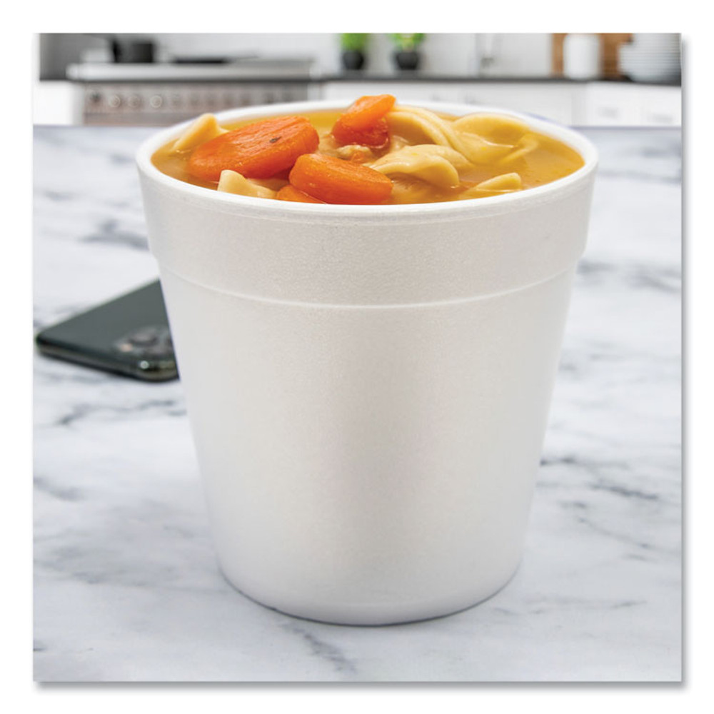 DART 32MJ48 Foam Containers, 32 oz, White, 25/Bag, 20 Bags/Carton