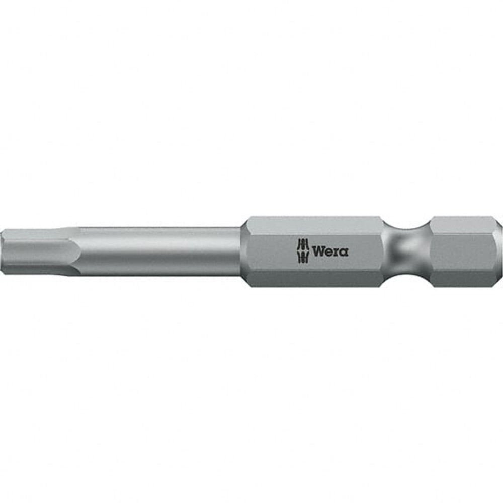 Wera 05350430001 Hex Screwdriver Insert Bit: 1/4" Drive, 3/64" Hex, 2" OAL