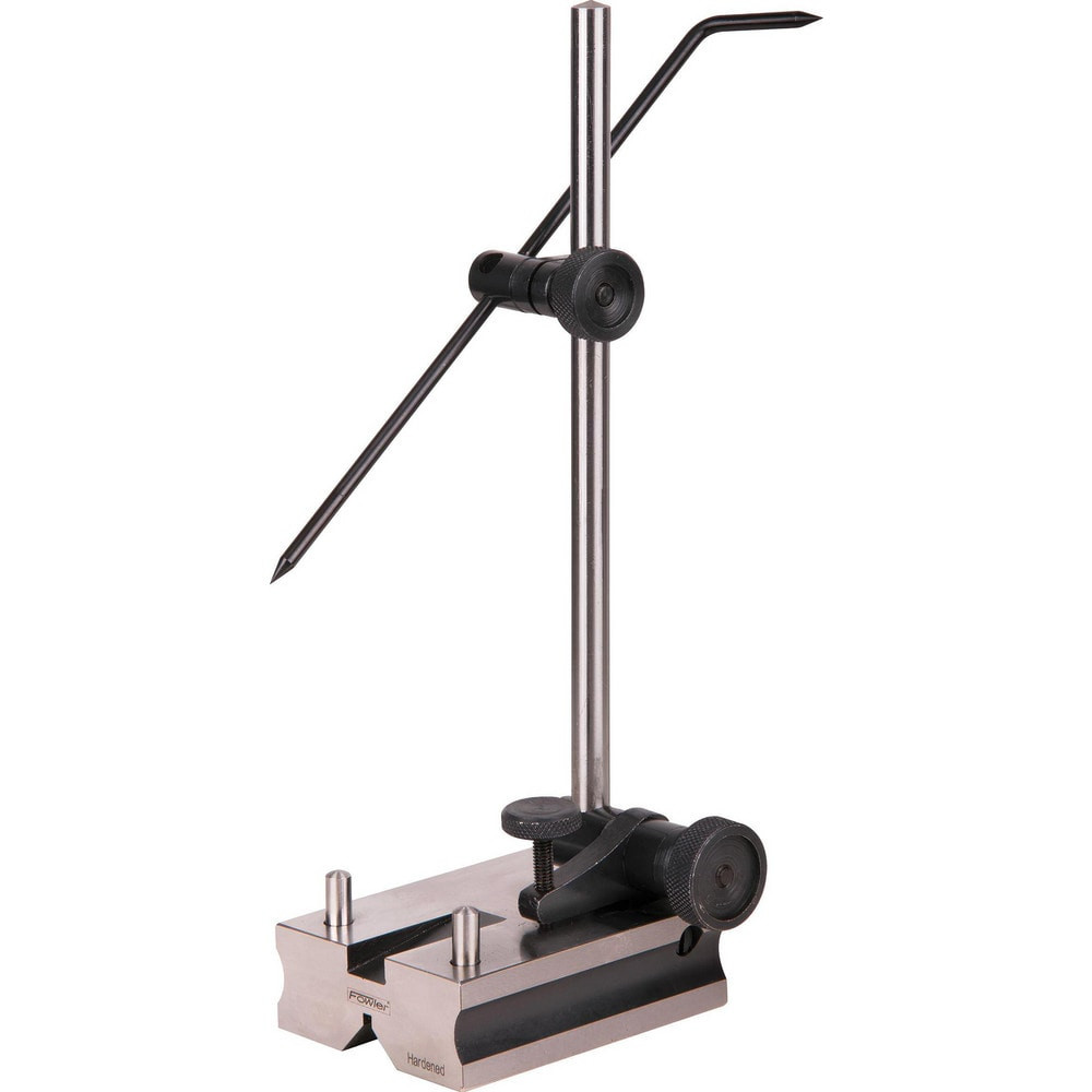 Fowler 521550100 Indicator Transfer & Comparator Gage Stands; Arm Style: Fine Adjustment ; Stand Type: Indicator Transfer Stand ; Material: Steel ; Base Shape: Rectangle ; Fine Adjustment: Yes ; Includes Anvil: No