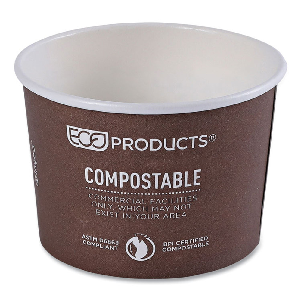 ECO-PRODUCTS,INC. EP-BSC8-WA World Art Renewable and Compostable Food Container, 8 oz, 3.04" Diameter x 2.3" h, Brown, Paper, 50/Pack, 20 Packs/Carton
