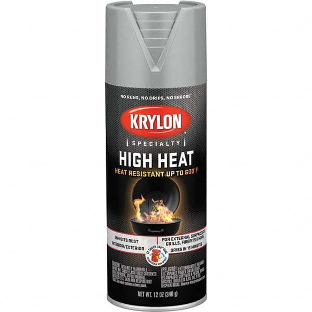 Krylon K01407000X24 High Heat Spray Paint: Aluminum, Satin, 12 oz