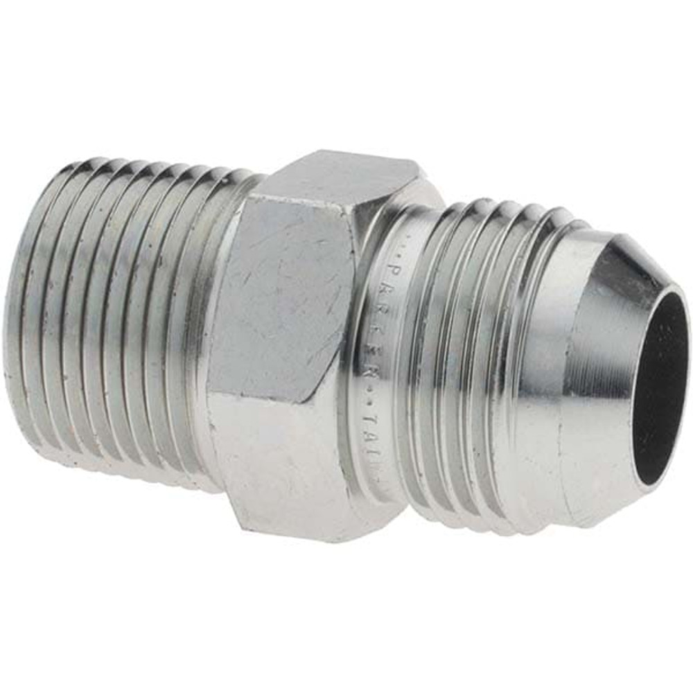 Parker KP65782 Steel Flared Tube Connector: 3/4" Tube OD, 3/4 Thread, 37 ° Flared Angle