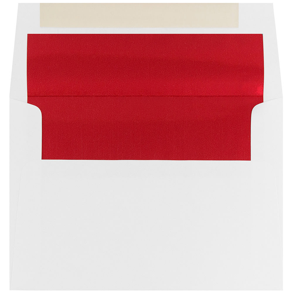 JAM PAPER AND ENVELOPE 3243657 JAM Paper Booklet Invitation Envelopes, A8, Gummed Seal, Red/White, Pack Of 25