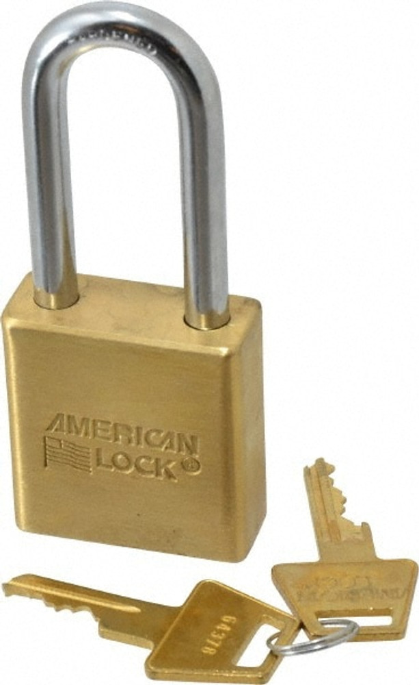 American Lock A5561 Padlock: Brass & Steel, Keyed Different, 1-3/4" Wide