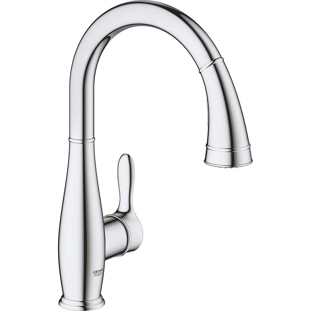 Grohe 30213001 Kitchen & Bar Faucets; Type: Pull Down ; Style: Contemporary; Modern; Transitional ; Mount: Deck ; Design: One Handle ; Handle Type: Lever ; Spout Type: High Arc