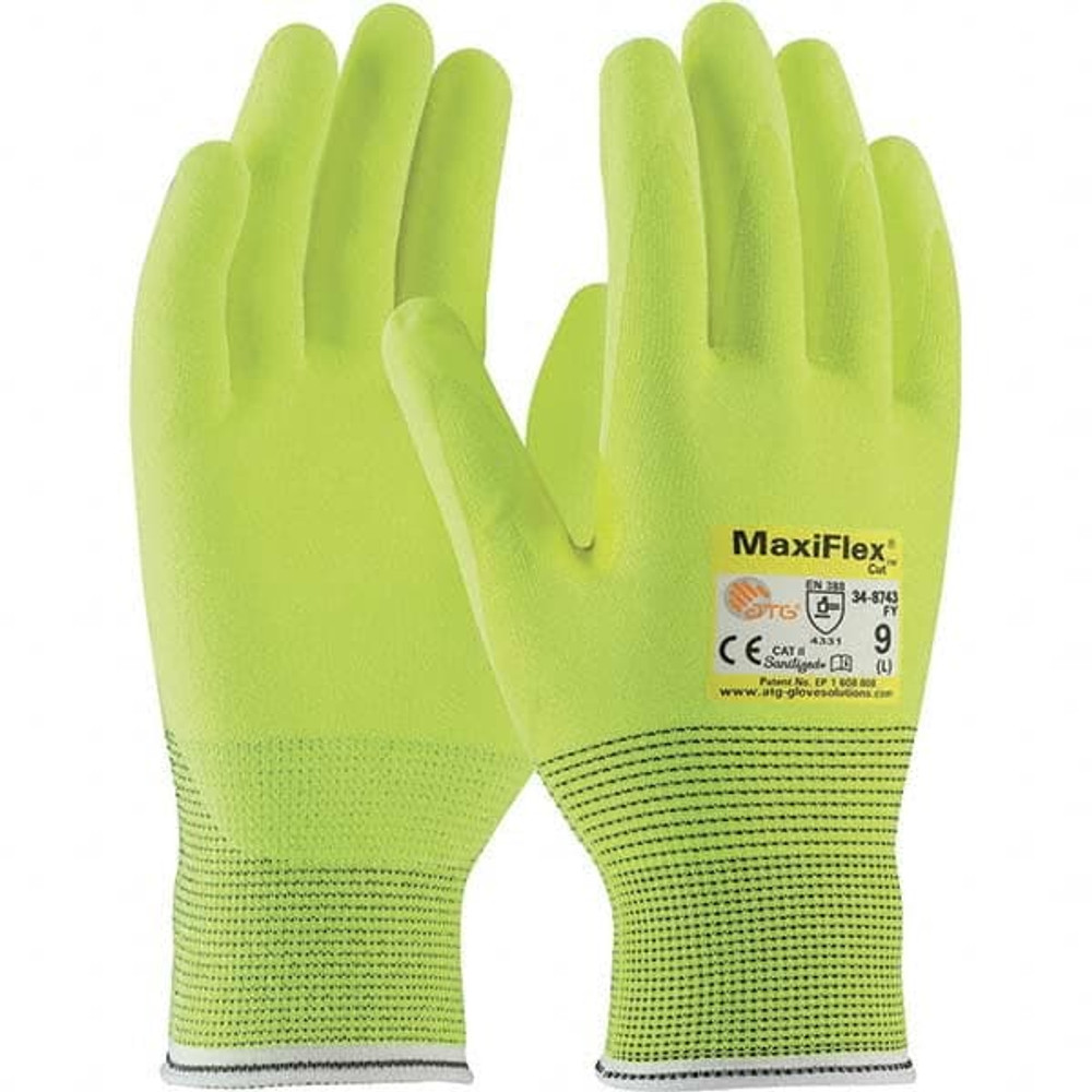 ATG 34-8743FY/M Cut, Puncture & Abrasive-Resistant Gloves: Size M, ANSI Cut A2, ANSI Puncture 1, Nitrile, Engineered Yarn