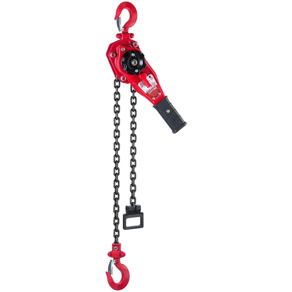 Coffing LSB07520 Manual Hoists-Chain, Rope & Strap; Hoist Type: Lever ; Lift Mechanism: Chain ; Work Load Limit: 2000lb ; Pull Capacity: 2000lb ; Maximum Lift Distance: 20ft ; Minimum Headroom: 22.75in