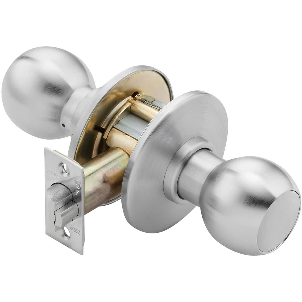 BestDormakaba 8K30N4AS3626 Knob Locksets; Type: Passage ; Key Type: Keyed Different ; Material: Metal ; Finish/Coating: Satin Chrome ; Compatible Door Thickness: 1-3/4" to 2-1/4" ; Backset: 2.75