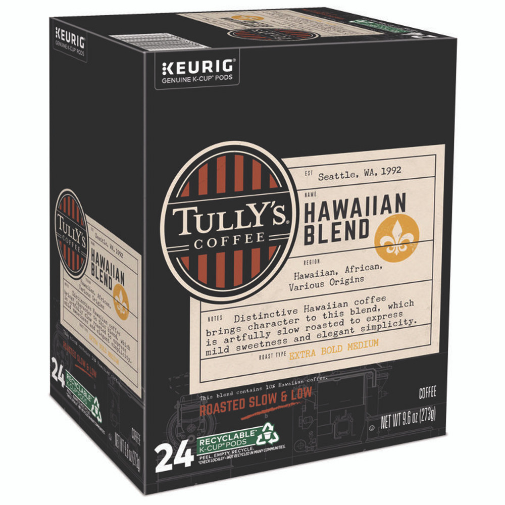 KEURIG DR PEPPER Tully's Coffee® 6606 Hawaiian Blend Coffee K-Cups, 24/Box