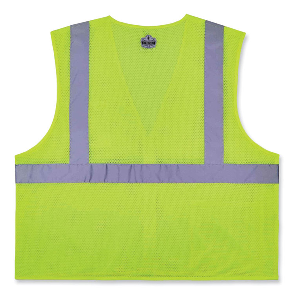 TENACIOUS HOLDINGS, INC. ergodyne® 21579 GloWear 8256Z Class 2 Self-Extinguishing Zipper Vest, Polyester, 4X-Large/5X-Large, Lime