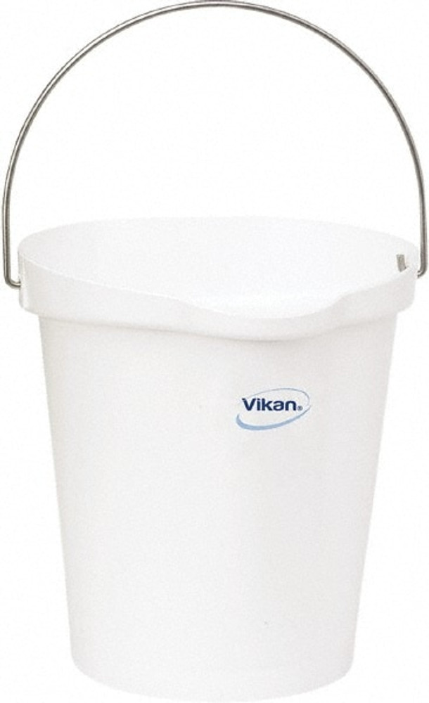 Vikan 56865 3 Gal, Polypropylene Round White Single Pail with Pour Spout