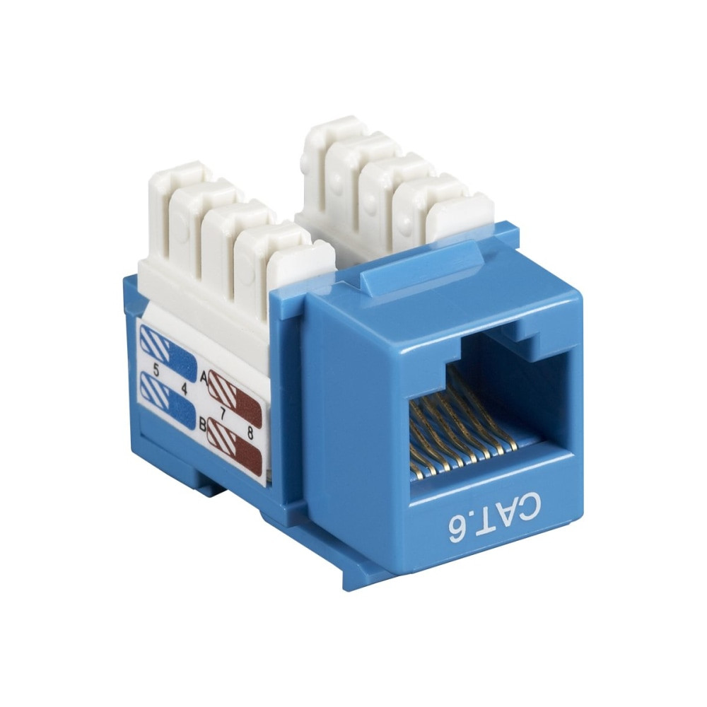 BLACK BOX CORPORATION CAT6J-BL Black Box Value Line CAT6 - Modular insert - CAT 6 - RJ-45 - blue - for P/N: WPIV-1, WPIV-2, WPIV-3, WPIV-4, WPWH-1, WPWH-2, WPWH-3