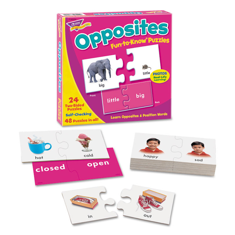 TREND ENTERPRISES, INC. T36004 Fun to Know Puzzles, Matching Opposites and Position Words, Pre-K to K, 24 Pieces