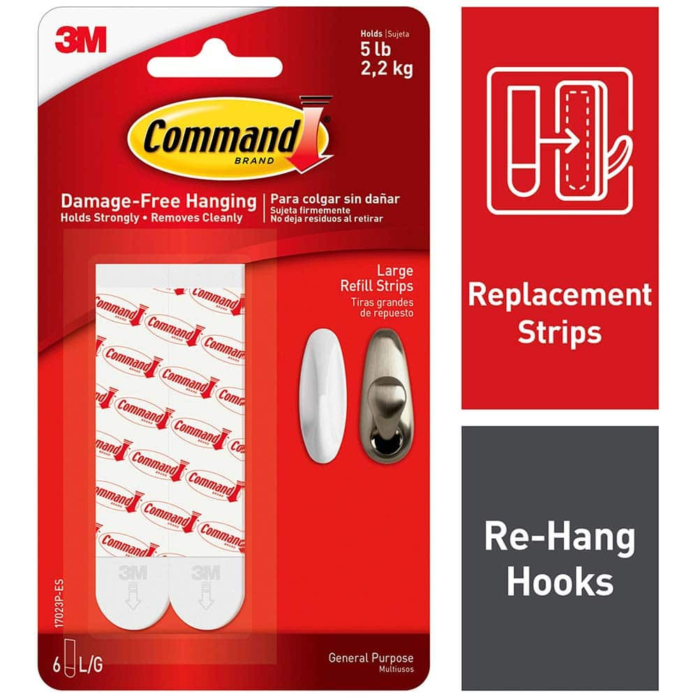 3M Storage Hook: 3 lb Load Capacity, Plastic 7100065982