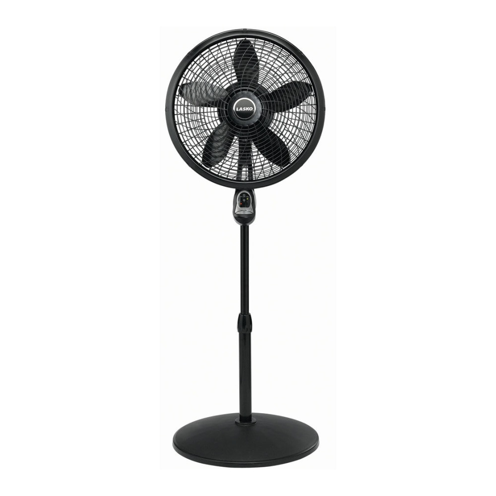LASKO PRODUCTS, LLC 1843 Lasko Cyclone 18in 3-Speed Pedestal Fan with Remote Control, 53.5inH x 20.5inW x 20.5inD, Black
