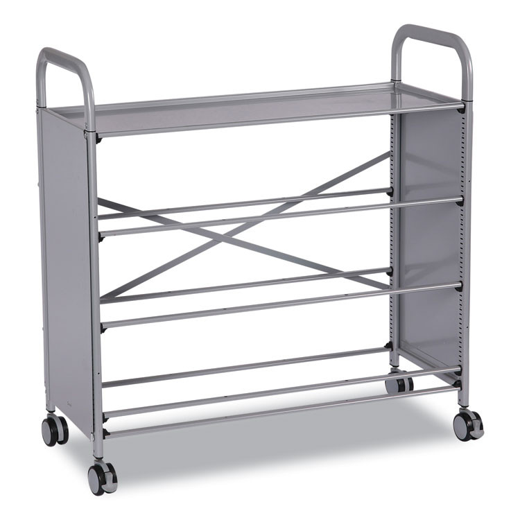 GRATNELLS USA, LLC SSET214409 Callero Plus Treble Column Trolley Set 17, Metal, 1 Shelf, 16 F1 Bins, 4 F2 Bins, 40.6" x 17.3" x 41.5", Silver/Flame Red