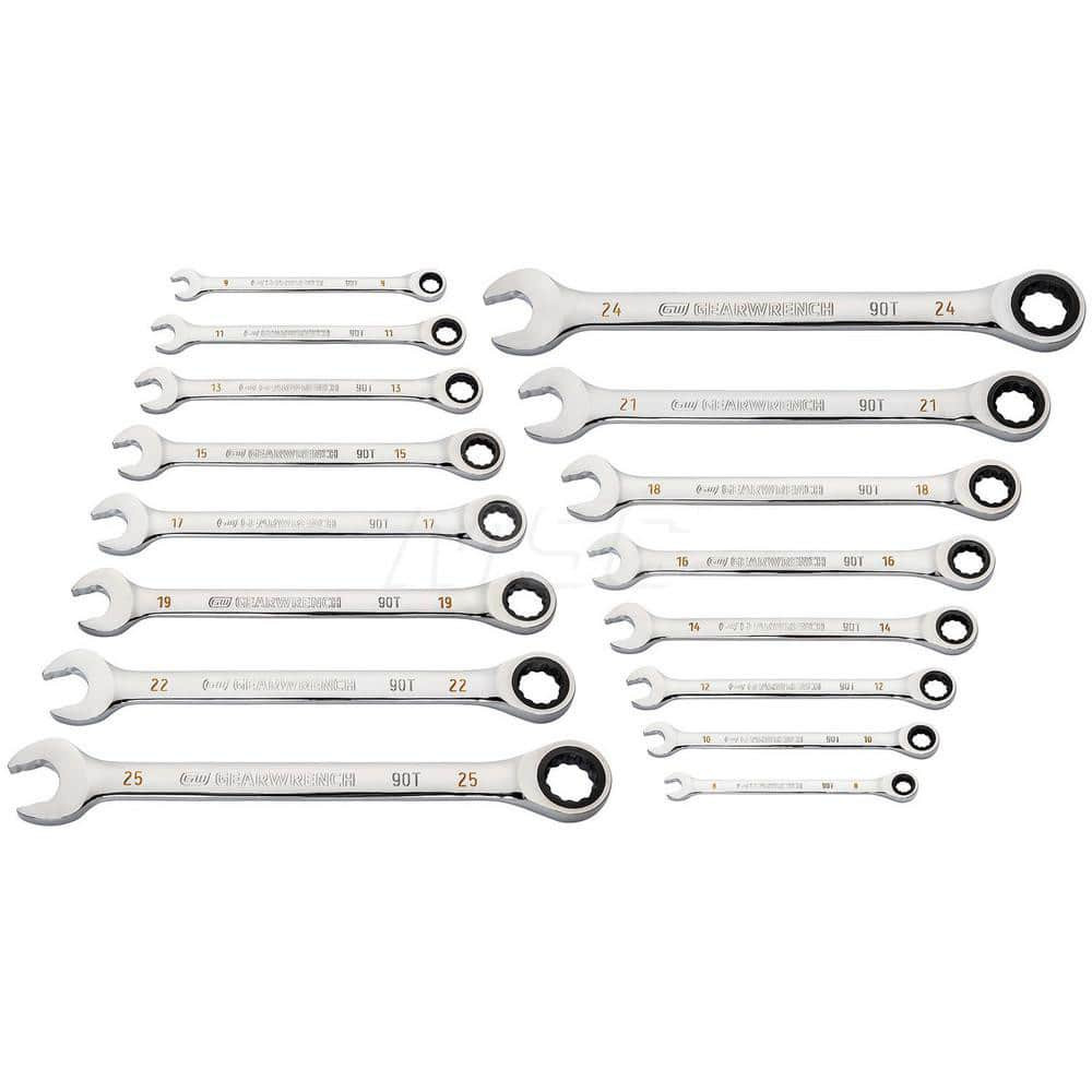 GEARWRENCH 86928 Wrench Set: 16 Pc, Metric