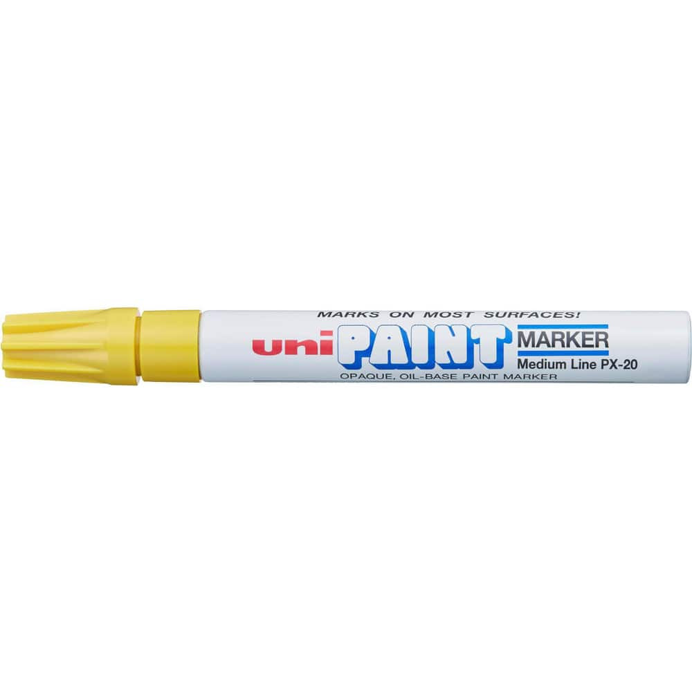 Uni-Ball 63605 Paint Pen Marker: Yellow, Oil-Based, Bullet Point