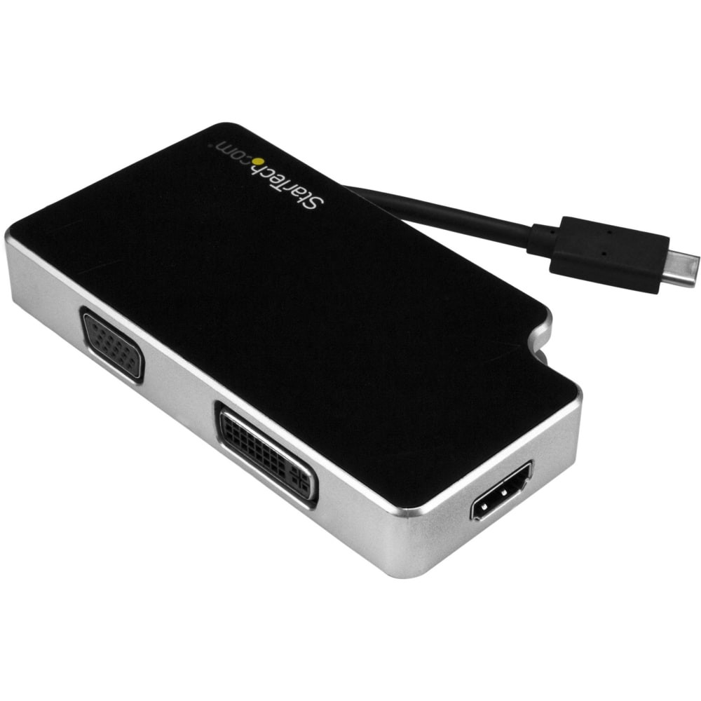STARTECH.COM CDPVGDVHDB  USB C Multiport Adapter - UHD 4K - USB C to VGA / DVI / HDMI - USB C Adapter - 1 x HDMI - 1 x VGA - 1 x Total Number of DVI - Mac