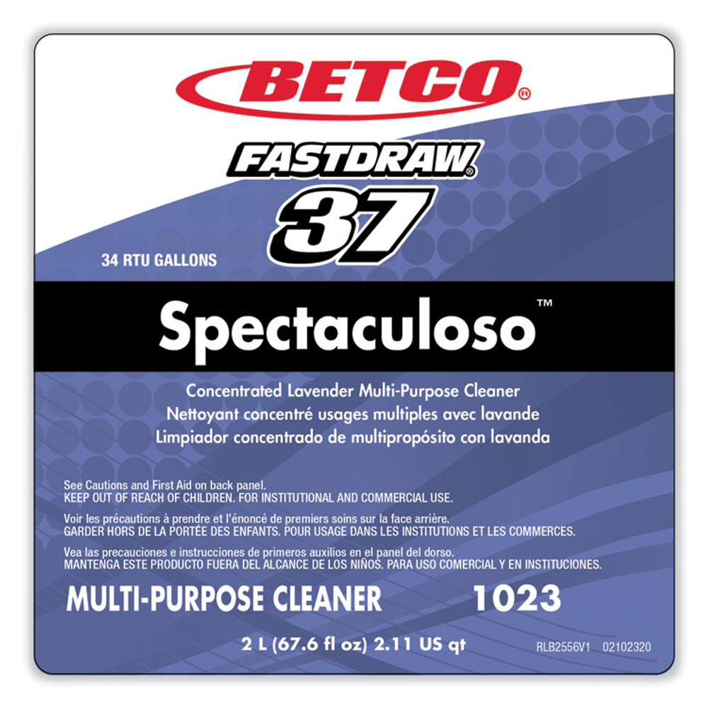BETCO CORPORATION 10234700 Spectaculoso Multipurpose Cleaner, Lavender Scent, 67.6 oz Bottle, 4/Carton