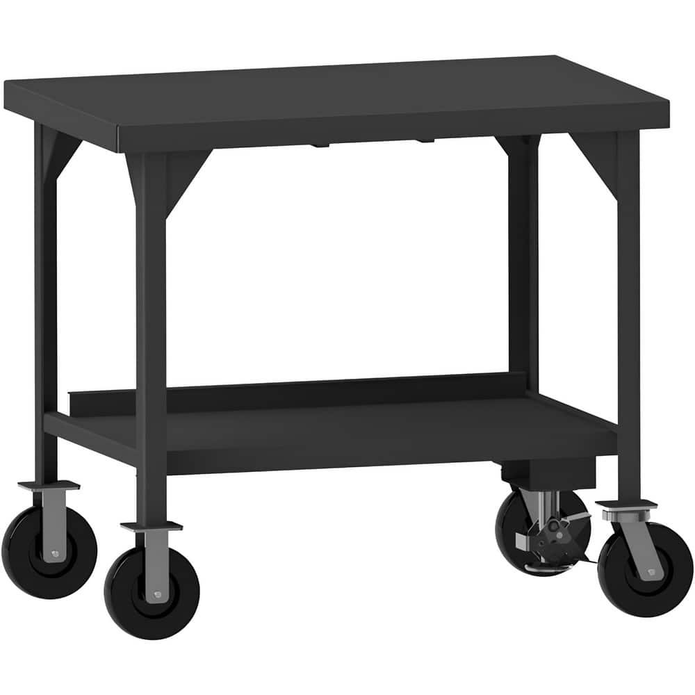 Durham HDWBMFL-3048-8P Mobile Work Benches; Type: Heavy-Duty Mobile Workbench with Floor Lock ; Bench Type: Heavy-Duty Mobile Workbench ; Edge Type: Square ; Depth (Inch): 30 ; Leg Style: Fixed ; Load Capacity (Lb. - 3 Decimals): 3600.000