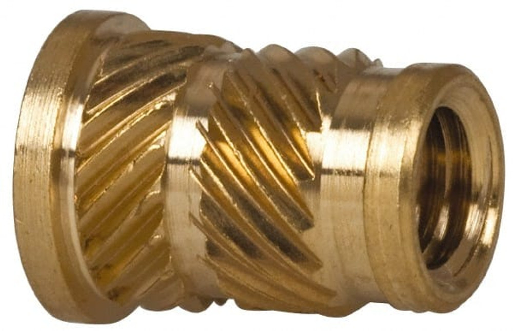 E-Z LOK FL-132-HI 1/4" Drill, 10 32 UNF, 0.278" Diam, Brass Headed Heat Installed Threaded Insert