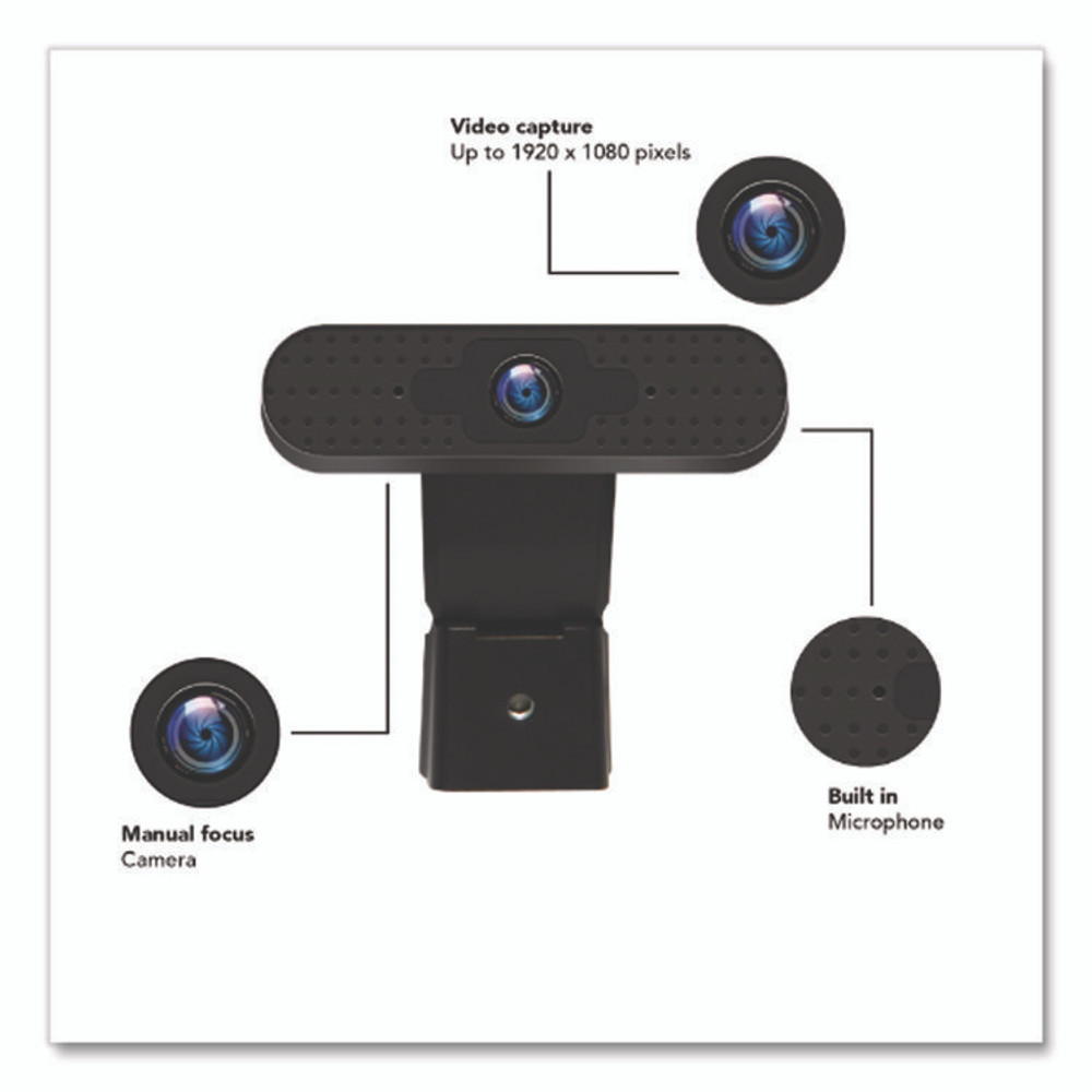 CENTON ELECTRONICS INC. OBAKK OTM Basics Webcam, 1920 pixels x 1080 pixels, 2 Mpixels, Black