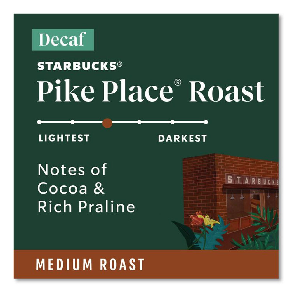 STARBUCKS COFFEE COMPANY 011111161CT Pike Place Decaf Coffee K-Cups, 96/Carton