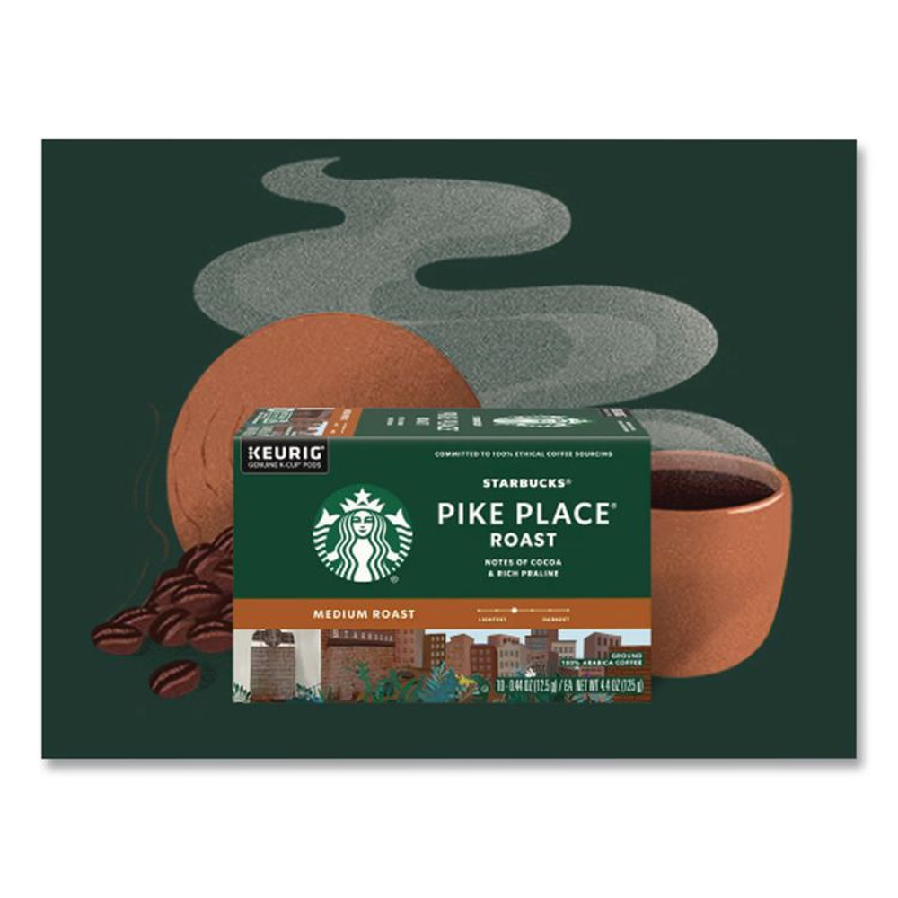 STARBUCKS COFFEE COMPANY 011111161CT Pike Place Decaf Coffee K-Cups, 96/Carton