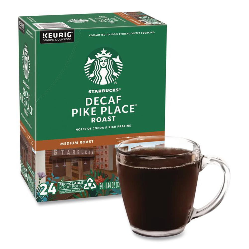 STARBUCKS COFFEE COMPANY 011111161CT Pike Place Decaf Coffee K-Cups, 96/Carton