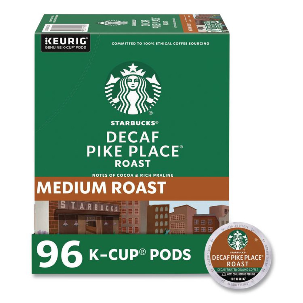 STARBUCKS COFFEE COMPANY 011111161CT Pike Place Decaf Coffee K-Cups, 96/Carton
