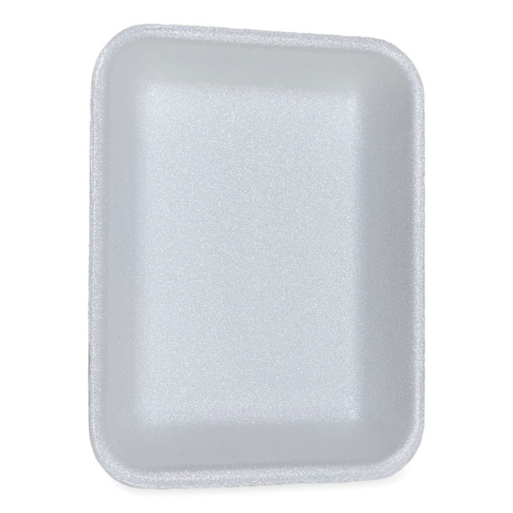 GEN 3PWH Meat Trays, #3P, 8.7 x 6.6 x 1.1, White, Foam, 400/Carton