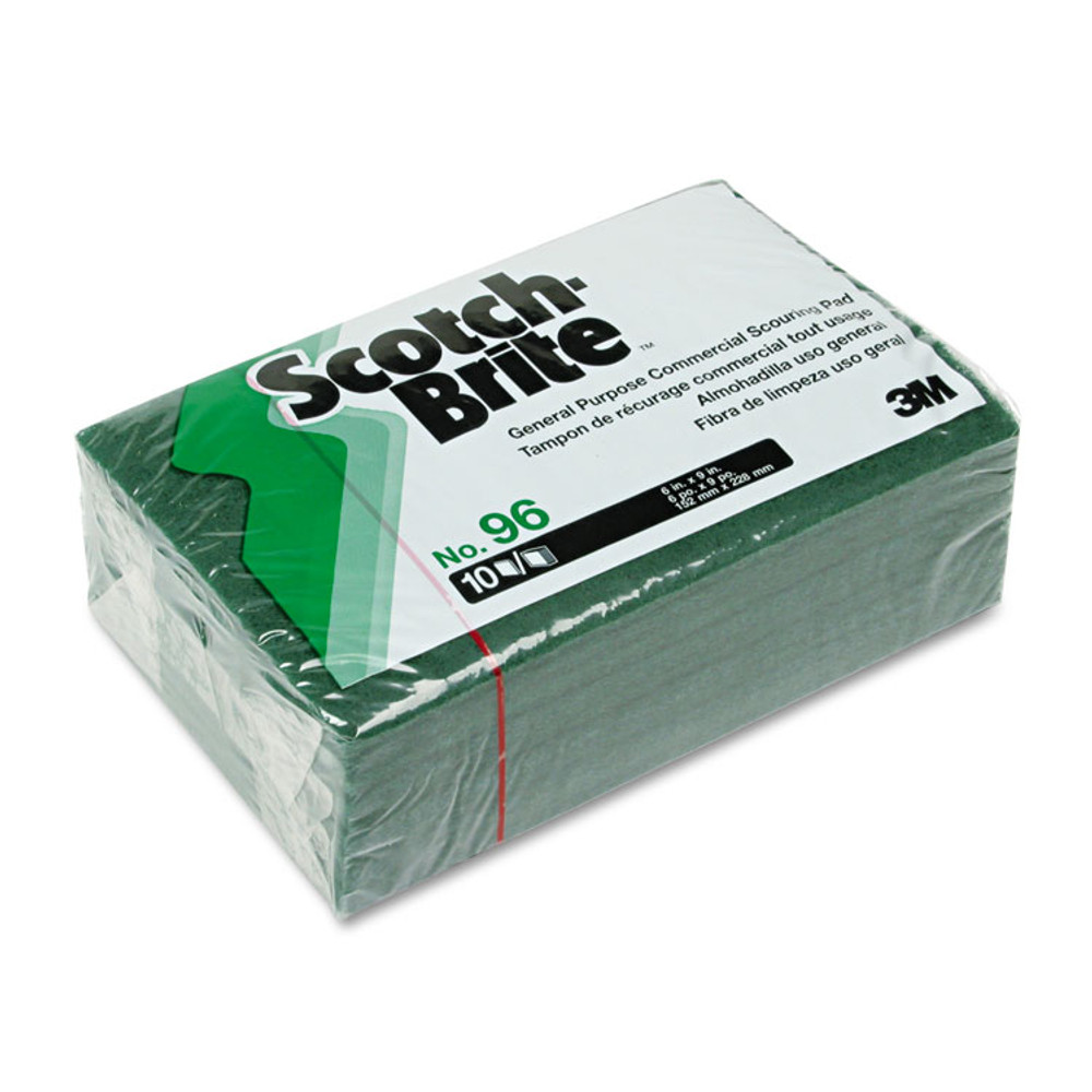 3M/COMMERCIAL TAPE DIV. Scotch-Brite™ PROFESSIONAL 96CC Commercial Scouring Pad 96, 6 x 9, Green, 10/Pack