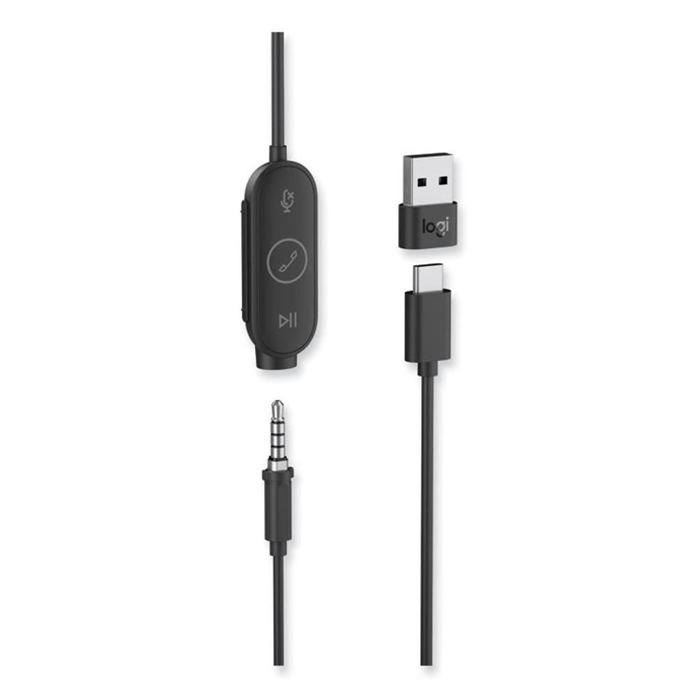 LOGITECH, INC. 981001008 Zone Wired Earbuds Teams, Graphite