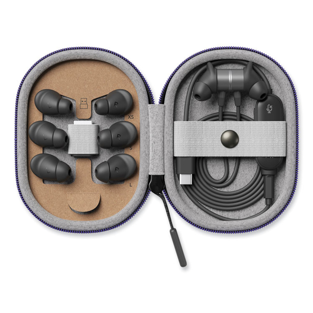 LOGITECH, INC. 981001008 Zone Wired Earbuds Teams, Graphite