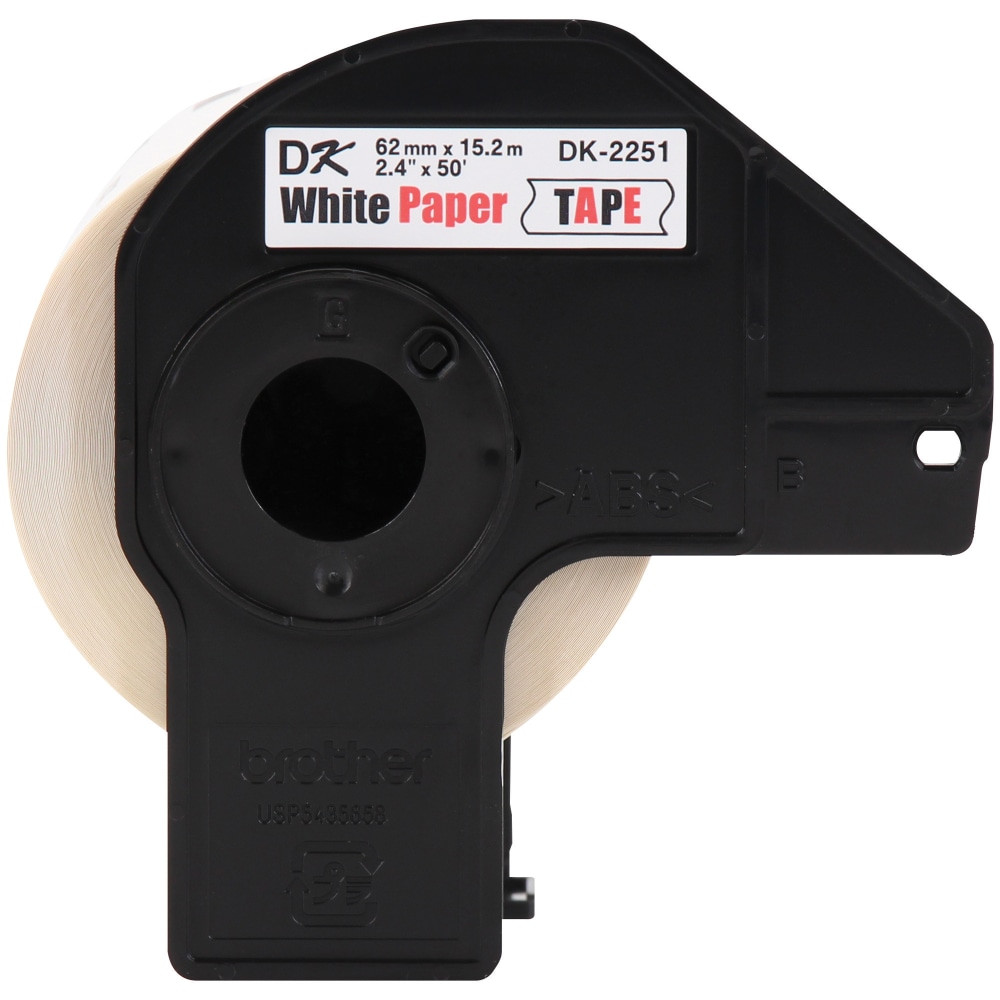 BROTHER INTL CORP DK225124PK Brother Genuine DK-225124PK Continuous Length Replacement Labels, 2-7/16in x 50ft, White, Box Of 24 Rolls