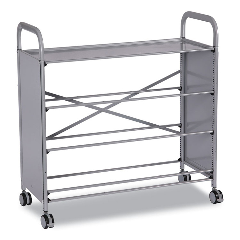 GRATNELLS USA, LLC SSET0644 Callero Plus Flat Shelf Trolley, Metal, 4 Shelves, 40.6" x 17.3" x 41.5", Silver