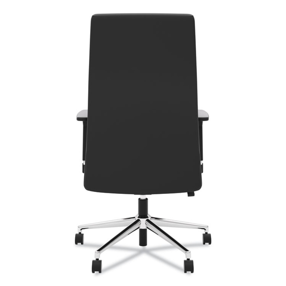 HON COMPANY VL108SB11 Define Executive High-Back Leather Chair, Supports 250 lb, 17" to 21" Seat Height, Black Seat/Back, Polished Chrome Base