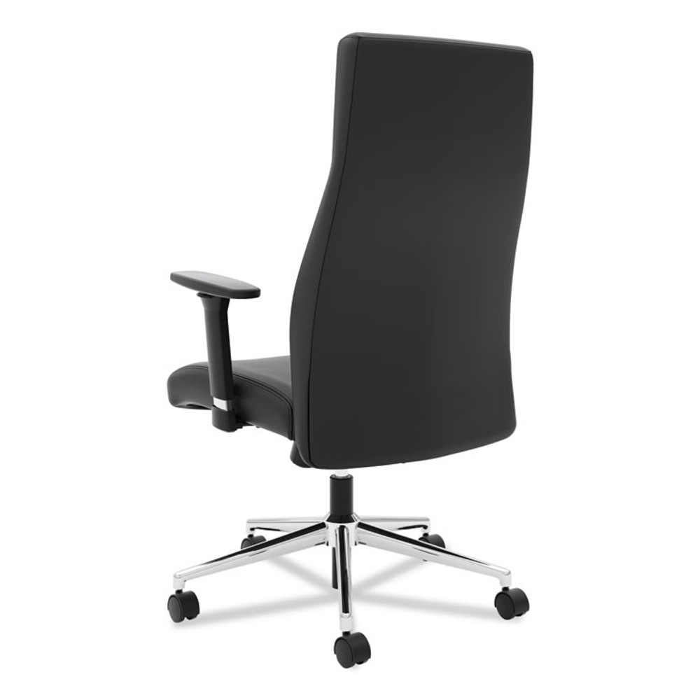 HON COMPANY VL108SB11 Define Executive High-Back Leather Chair, Supports 250 lb, 17" to 21" Seat Height, Black Seat/Back, Polished Chrome Base