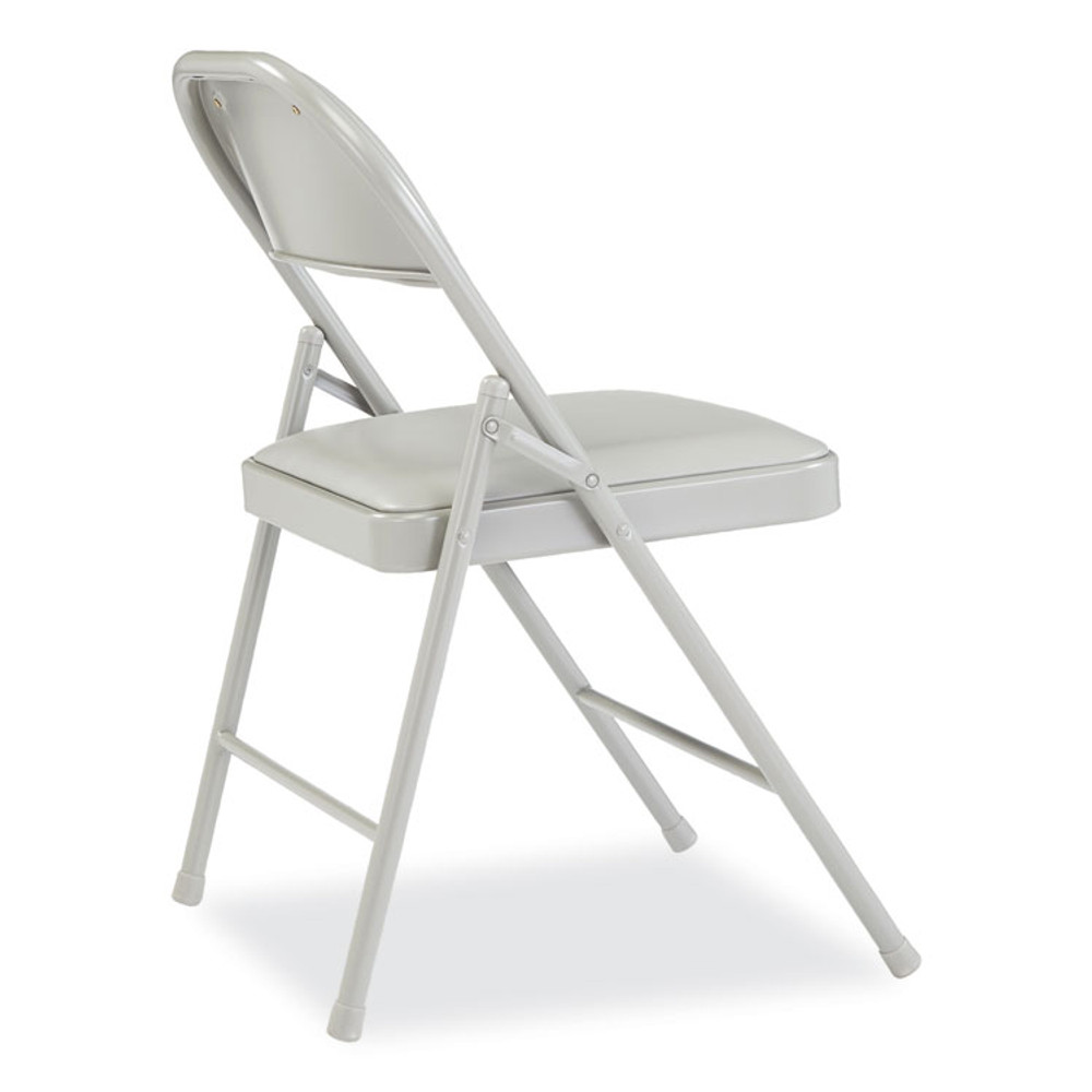NATIONAL PUBLIC SEATING BASICS by NPS® 952 950 Series Vinyl Padded Steel Folding Chair, Supports Up to 250 lb, 17.75" Seat Height, Gray, 4/Carton