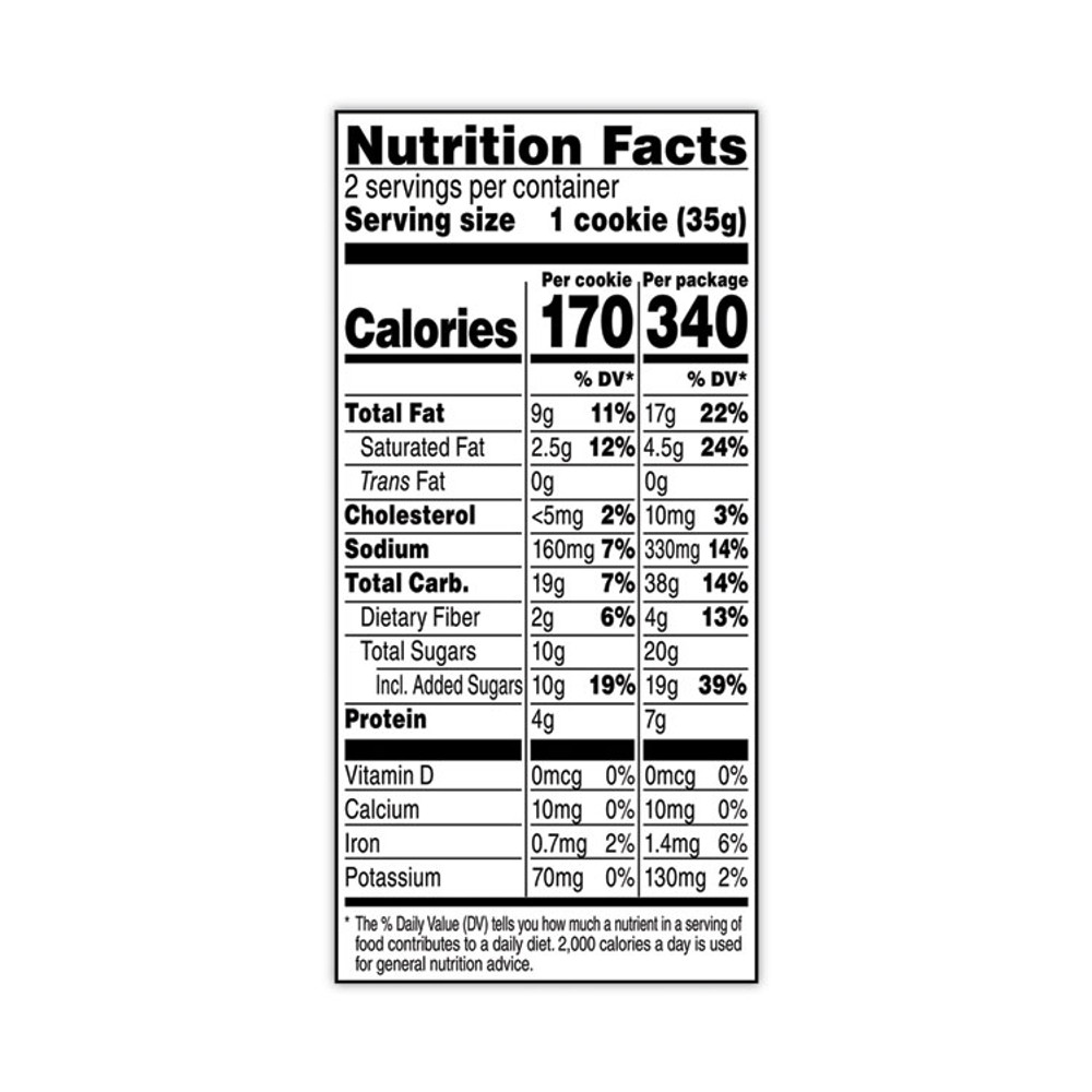 FRITO-LAY, INC. Grandma's® 29500063 Homestyle Peanut Butter Cookies, 2.5 oz Pack, 2 Cookies/Pack, 60 Packs/Carton