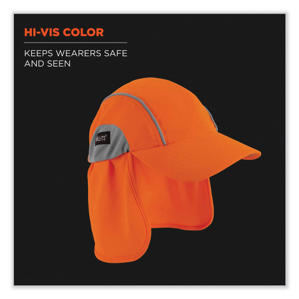 TENACIOUS HOLDINGS, INC. ergodyne® 12521 Chill-Its 6650 High-Performance Hat Plus Neck Shade, Polyester, One Size Fits Most, Orange