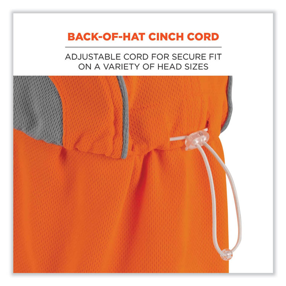 TENACIOUS HOLDINGS, INC. ergodyne® 12521 Chill-Its 6650 High-Performance Hat Plus Neck Shade, Polyester, One Size Fits Most, Orange