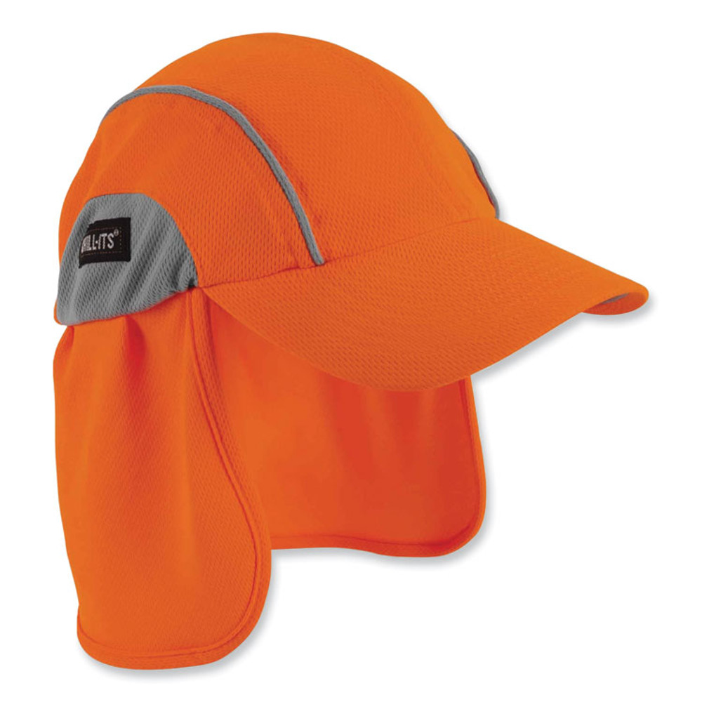 TENACIOUS HOLDINGS, INC. ergodyne® 12521 Chill-Its 6650 High-Performance Hat Plus Neck Shade, Polyester, One Size Fits Most, Orange