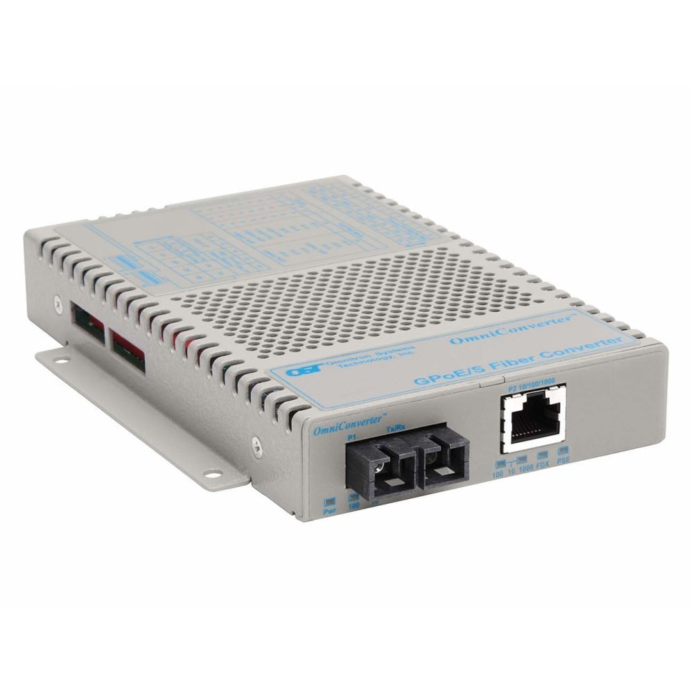 OMNITRON SYSTEMS TECHNOLOGY, INC. Omnitron 9402-0-12  OmniConverter 10/100/1000 PoE Gigabit Ethernet Fiber Media Converter Switch RJ45 SC Multimode 550m - 1 x 10/100/1000BASE-T; 1 x 1000BASE-SX; Univ. AC Powered; Lifetime Warranty