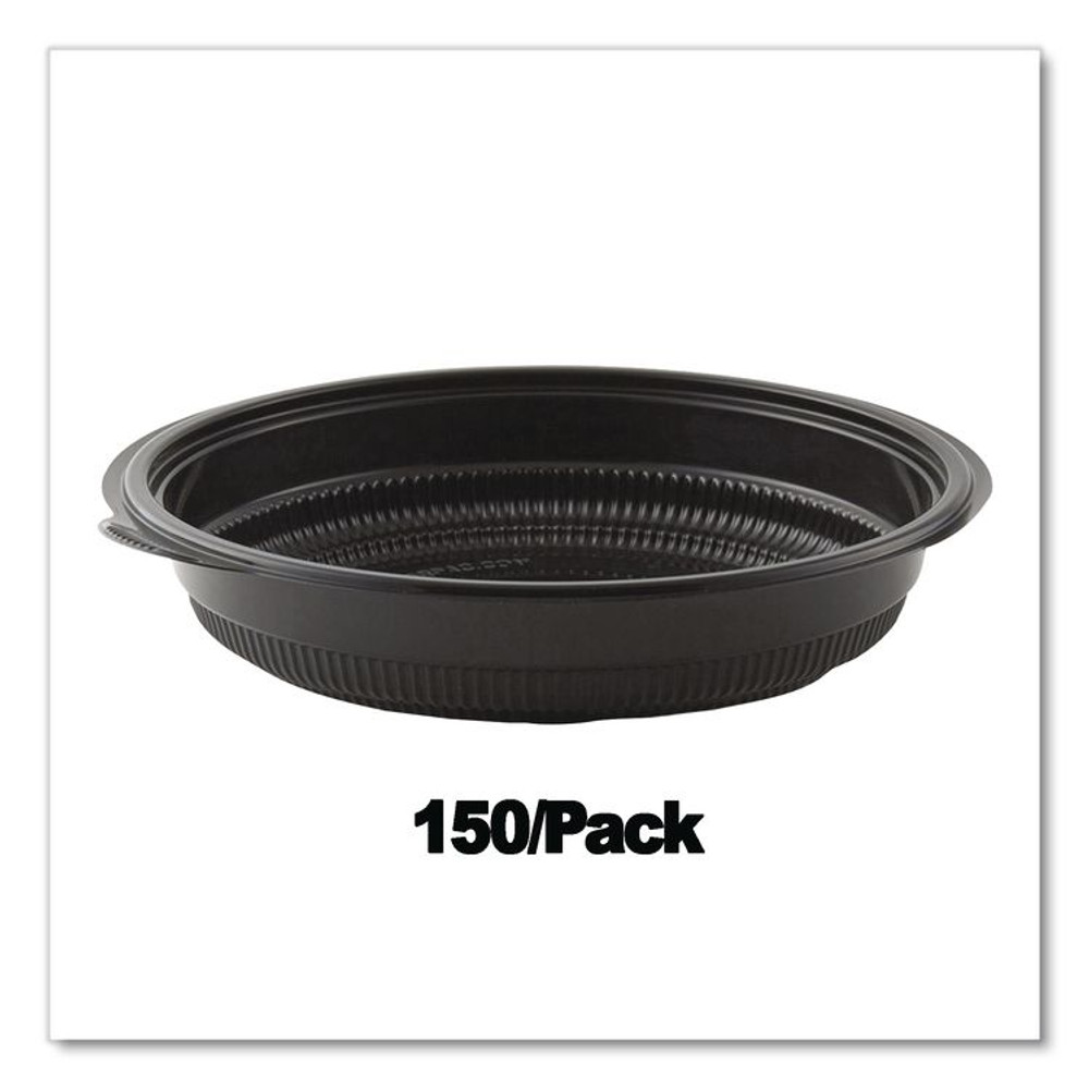 ANCHOR PACKAGING 4608532 MicroRaves Incredi-Bowl Base, 32 oz, 8.5" Diameter x 1.92" h, Black, Plastic, 150/Carton